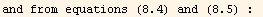 and from equations (8.4) and (8.5) : 