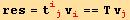 res = t_ (ij)^(ij) v_i^i == T v_j^j