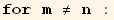 for m ≠ n :