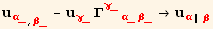 u_α_^α__ (, β_) - u_γ_^γ_ Γ_ (γ_α_β_)^(γ_α_β_) →u_α^α_ (| β)