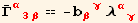 Overscript[Γ, _] _ (α3β)^(α3β) == -b_ (βγ)^(βγ) λ_ (αγ)^(αγ)