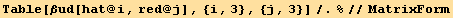 Table[βud[hat @ i, red @ j], {i, 3}, {j, 3}]/.%//MatrixForm