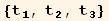 {t_1^1, t_2^2, t_3^3}