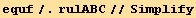 equf/.rulABC//Simplify